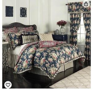 Waverly Sanctuary Rose Modern Farmhouse Floral Queen Reversible Comforter Set